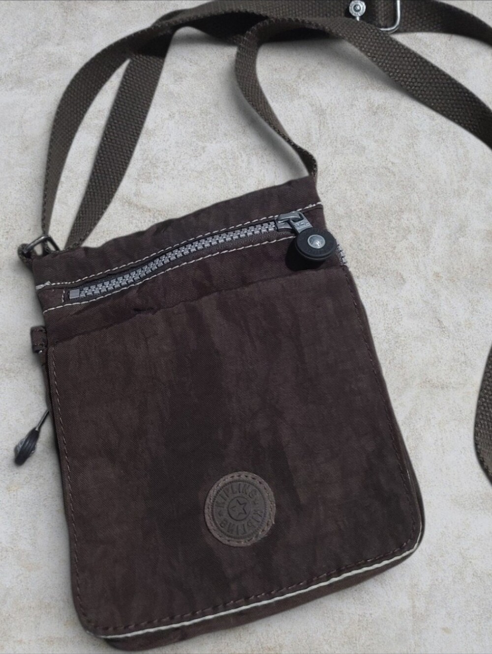 💥 Kipling New Eldorado Espresso Brown Nylon Mini Crossbody Travel Bag Purse